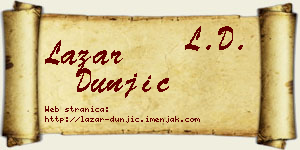 Lazar Dunjić vizit kartica
